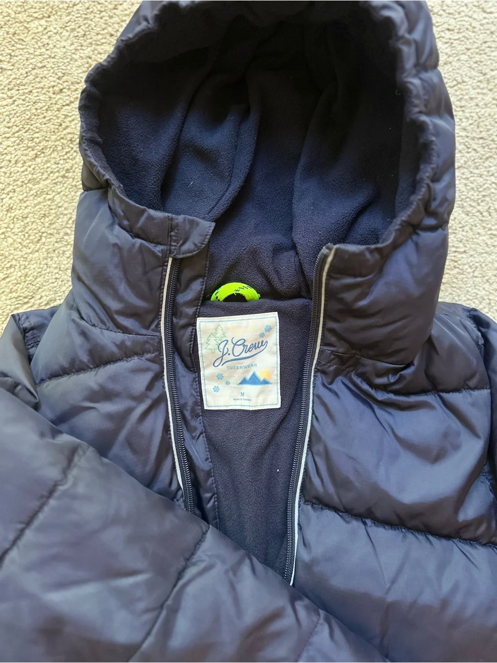 J. Crew - CrewCuts Navy Quilted Hooded Puffer Jacket